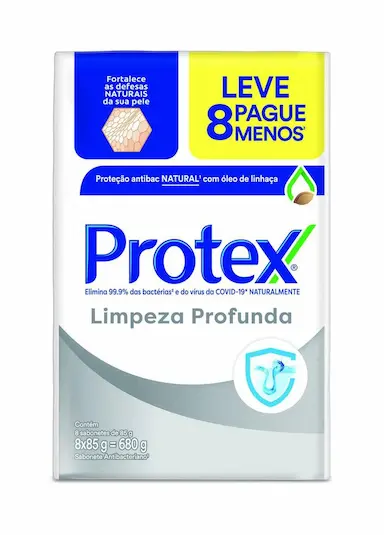 Sabonete em Barra Protex Limpeza Profunda 8 unidades com 85g cada