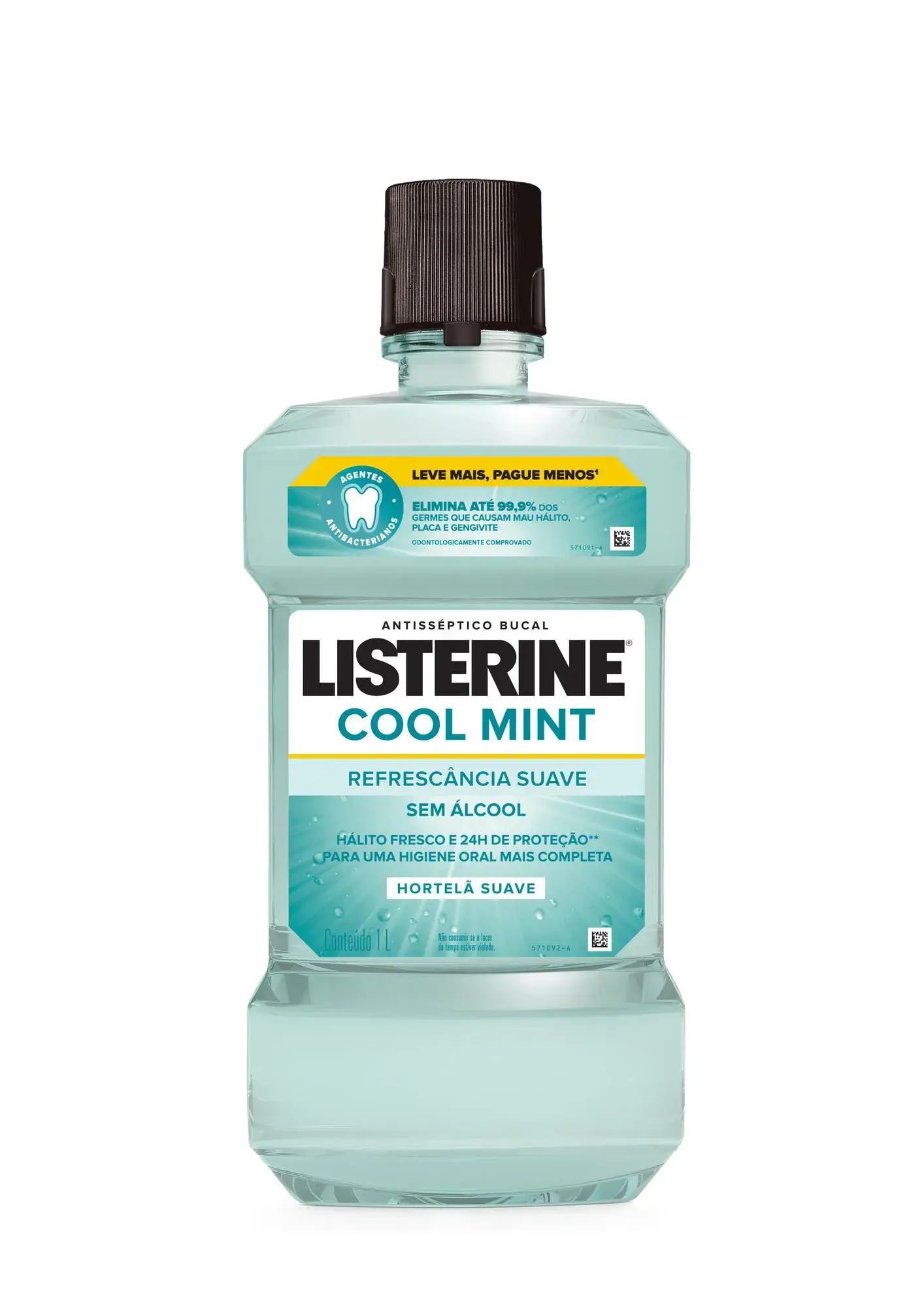 Antisséptico Bucal Listerine Cool Mint Refrescância Suave sem Álcool 1L