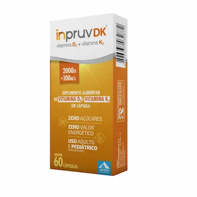 Suplemento Alimentar Inpruv DK 2.000UI + 100mcg - 60 Cápsulas