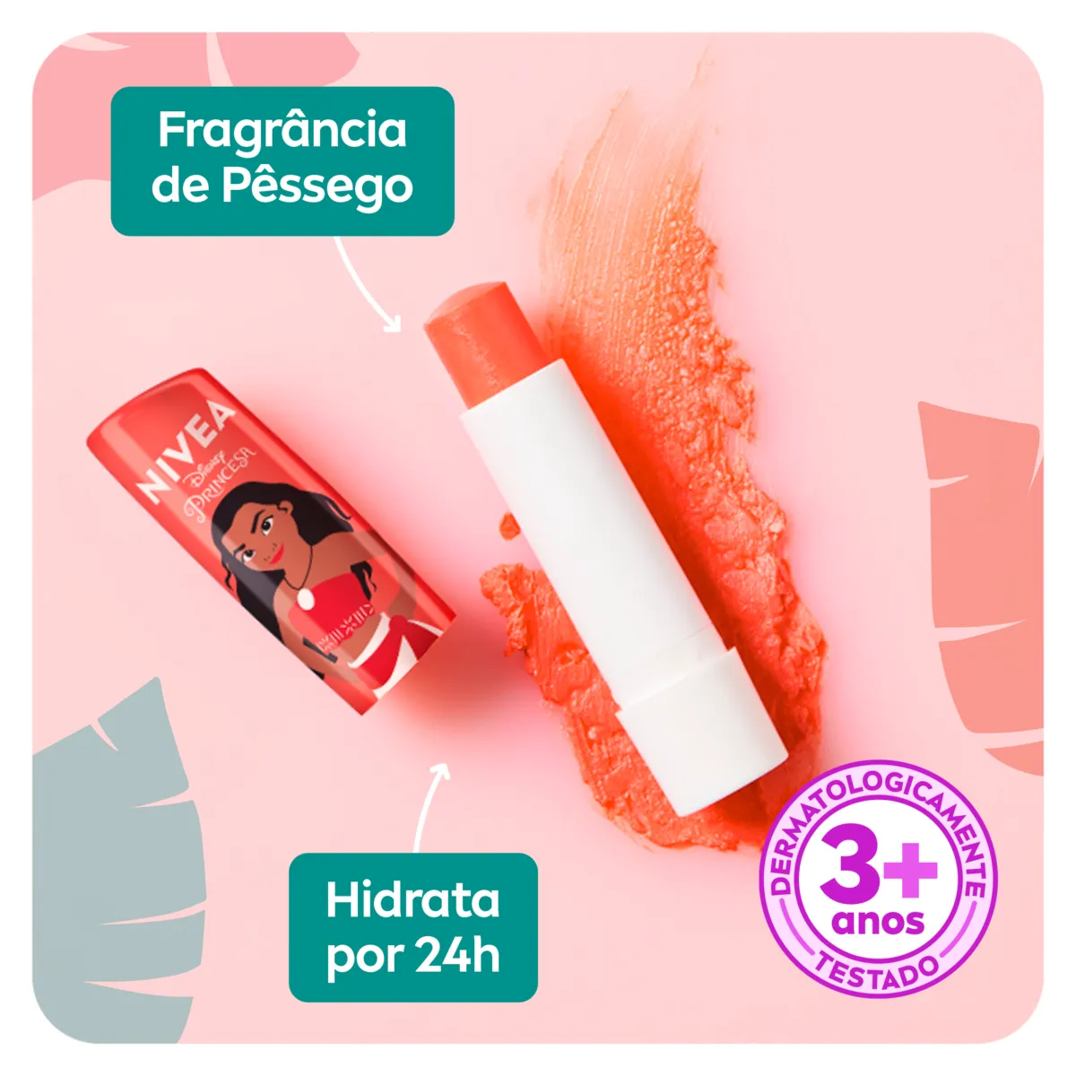 Hidratante Labial Nivea Disney Moana Ed. Limitada Pêssego Shine – 4,8g