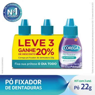 Kit Corega Pó 22g Leve 3 Ganhe 20% de Desconto