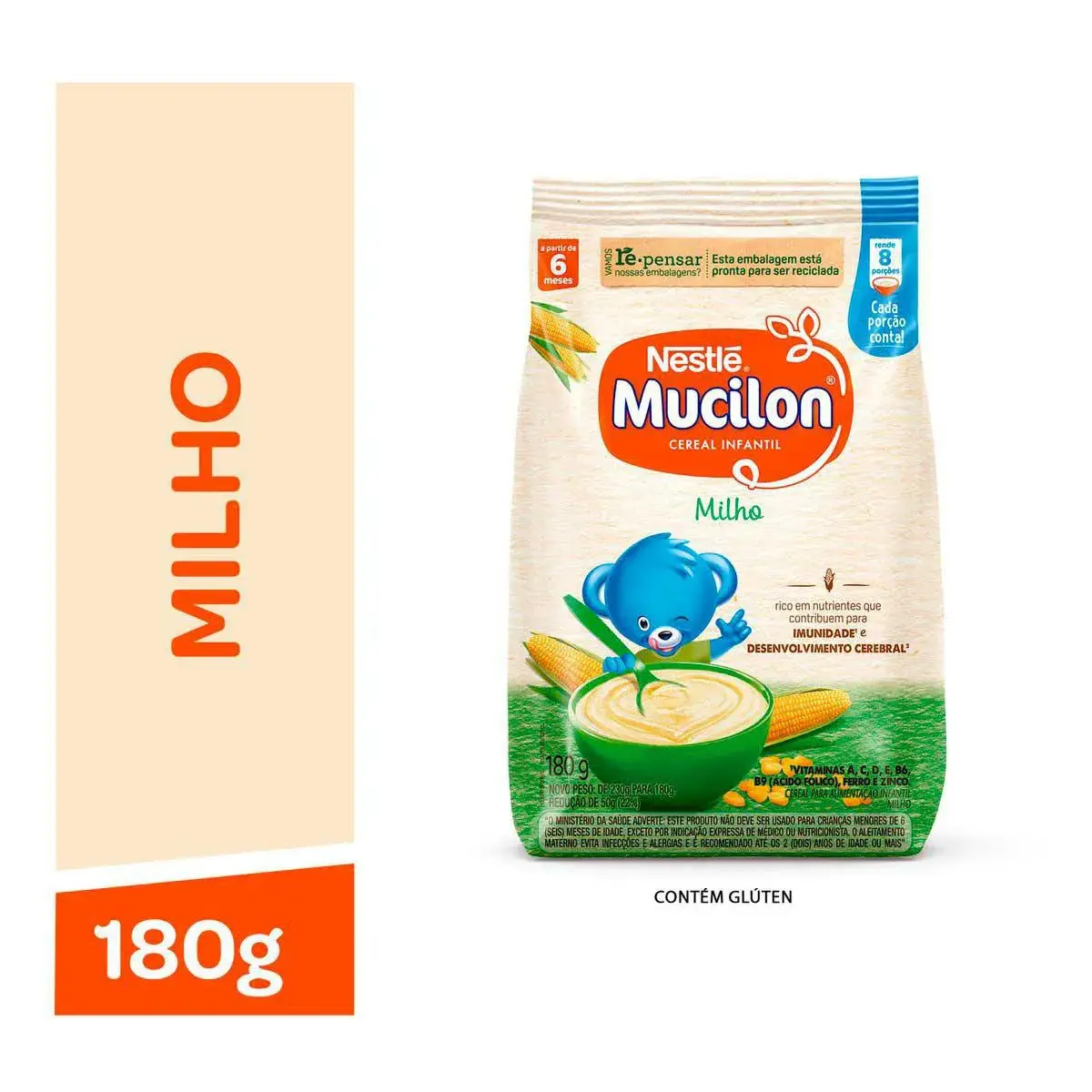 Cereal Infantil Nestlé Mucilon Milho Sachê 180g