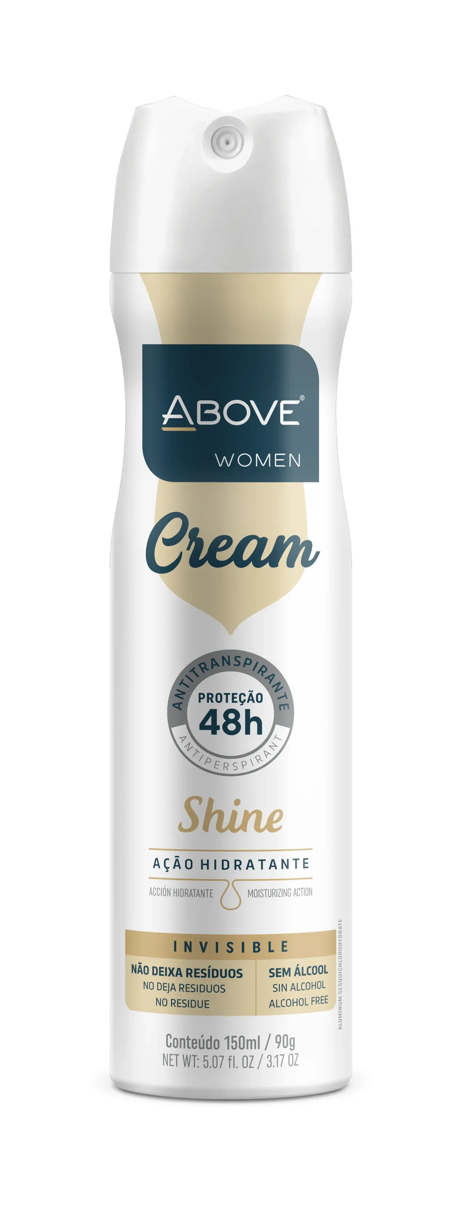 Desodorante Above Women Cream Shine Aerossol Antitranspirante 150ml