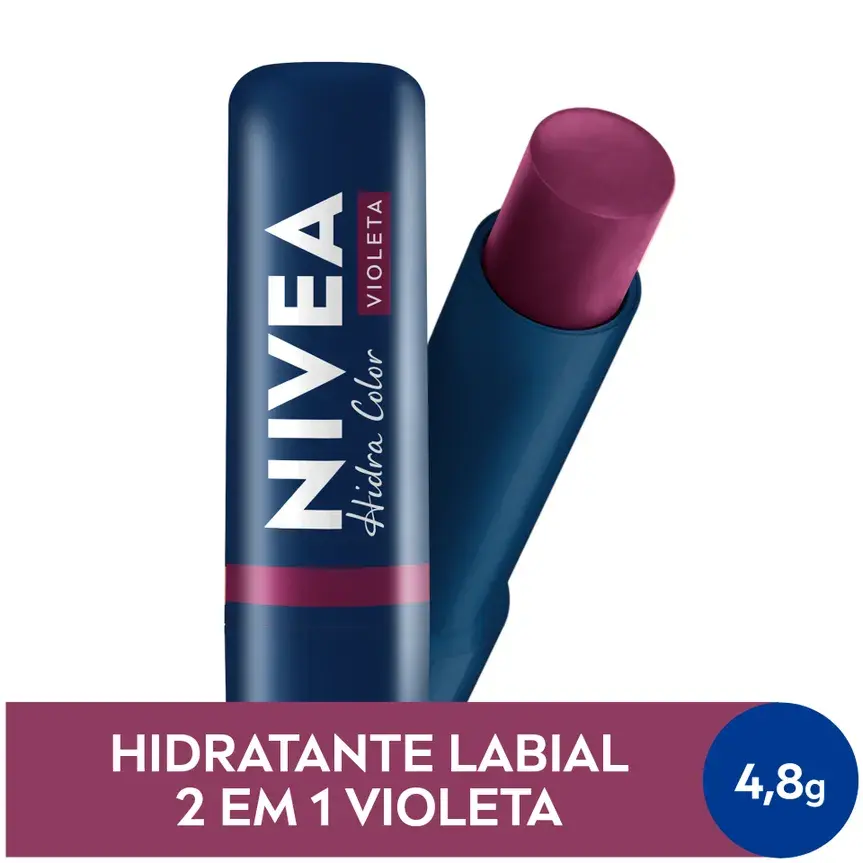 Hidratante Labial Nivea Hidra Color 2 em 1 Violeta 4,8g