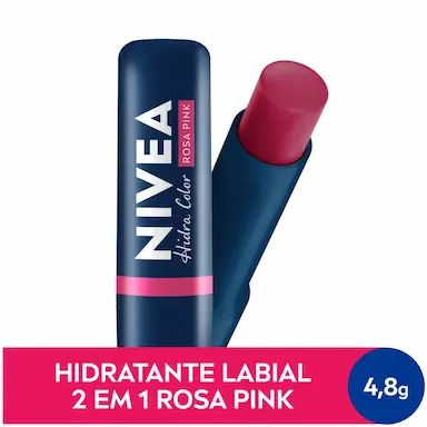 Hidratante Labial Nivea Hidra Color 2 em 1 Rosa Pink 4,8g