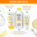 Kit Antimarcas Garnier Uniform & Matte Vitamina C Limpeza Facial + Água Micelar + Protetor Hidratante