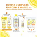 Kit Antimarcas Garnier Uniform & Matte Vitamina C Limpeza Facial + Água Micelar + Protetor Hidratante