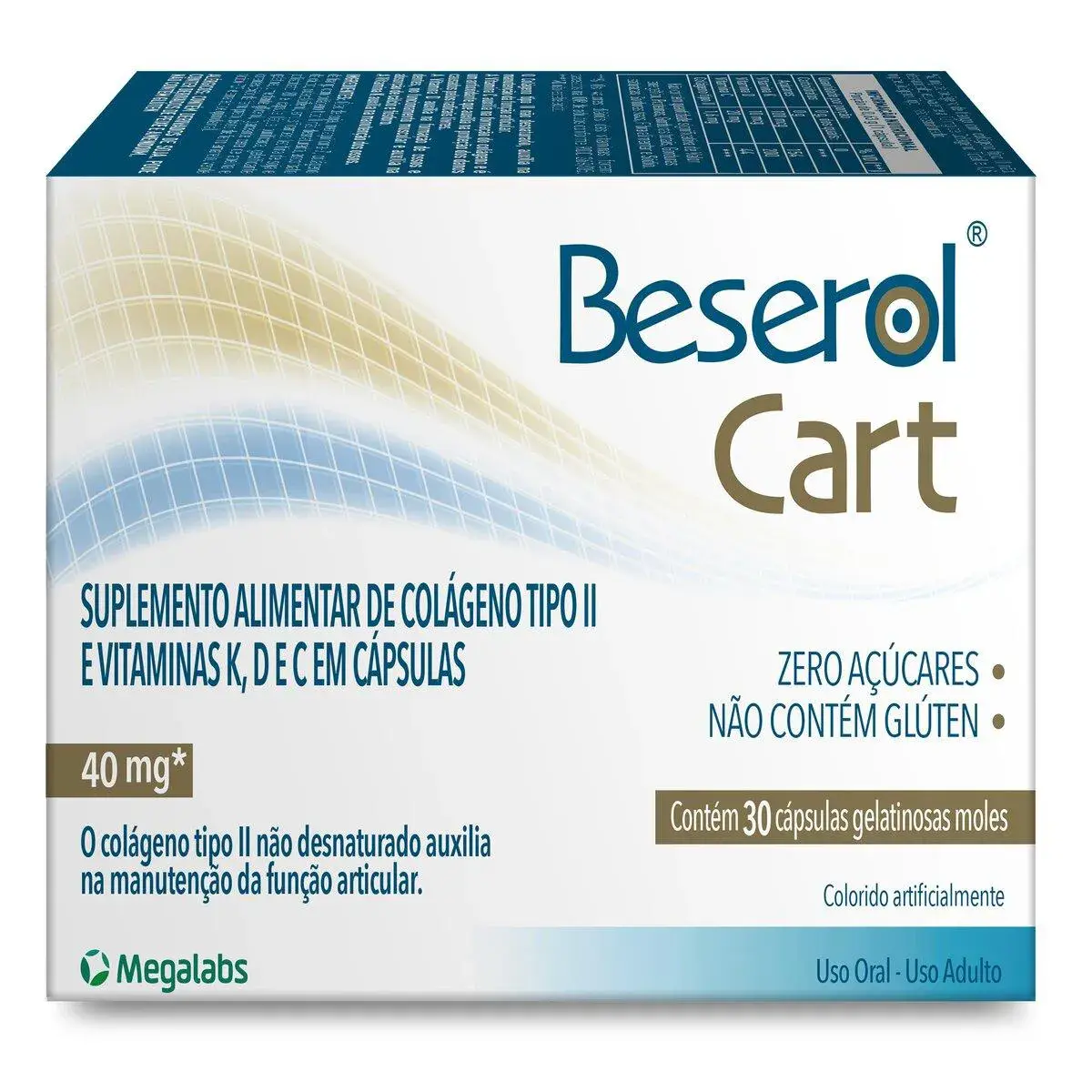 Colágeno Não Hidrolisado Tipo II Beserol Cart - 30 Cápsulas Gel