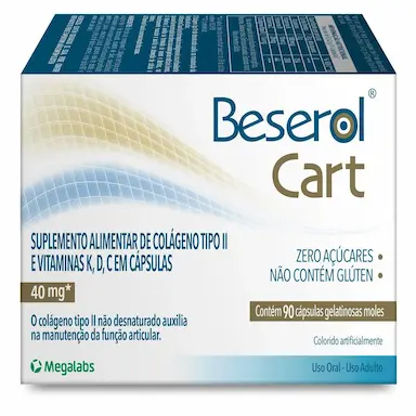 Colágeno Não Hidrolisado Tipo II Beserol Cart - 90 Cápsulas Gel
