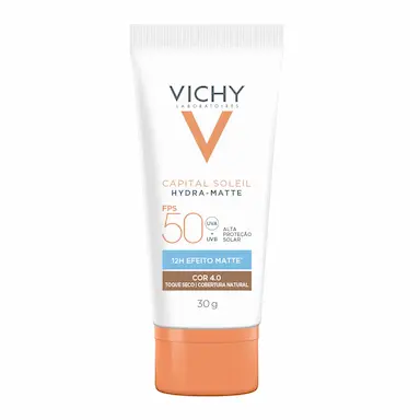 Protetor Solar Facial Vichy Hydra-Matte FPS 50 Cor 4.0 30g