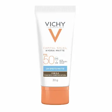 Protetor Solar Facial Vichy Hydra-Matte FPS 50 Cor 5.0 30g