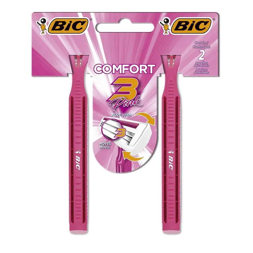Depilador Bic Comfort 3 Pink - 2 unidades