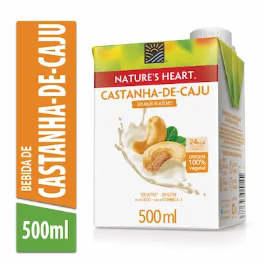 Bebida Vegetal Natures Heart Castanha de Caju 500ml