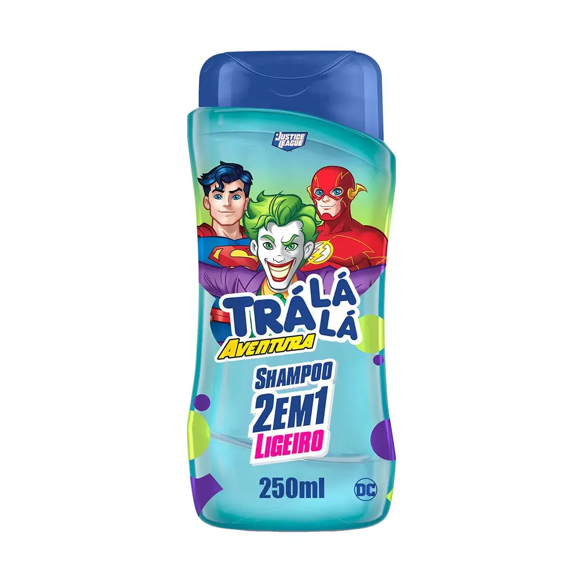 Shampoo Infantil 2 em 1 Trá Lá Lá Aventura Justice League Ligeiro 250ml