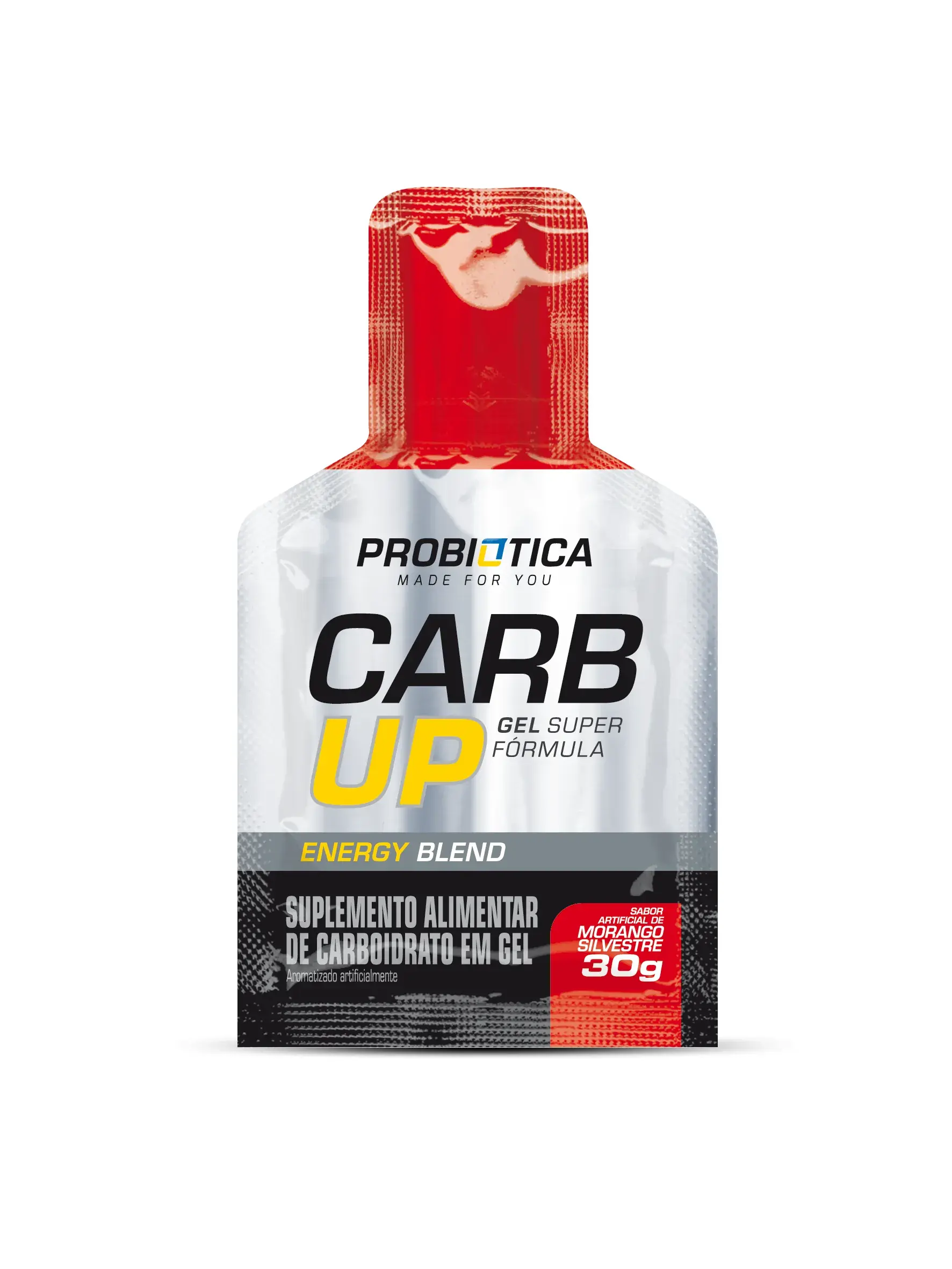 Suplemento Energético Carb Up Gel Super Fórmula Probiotica Sabor Morango Silvestre Sachê 30g