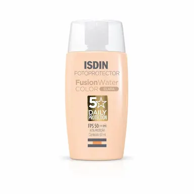 Protetor Solar Facial Isdin Fusion Water Color Cor Clara FPS 50 50ml