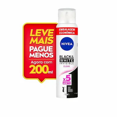 Desodorante Nivea Invisible Black & White Clear Feminino Aerosol 200ml