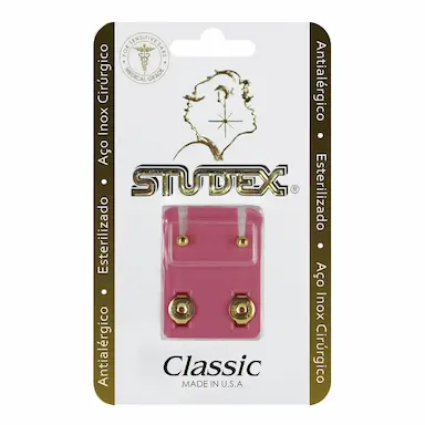 Brinco Antialérgico Studex Classic Bolinha Pequena Dourada 1 unidade