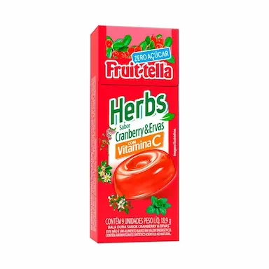 Bala Fruit-Tella Cranberry e Ervas 9 unidades