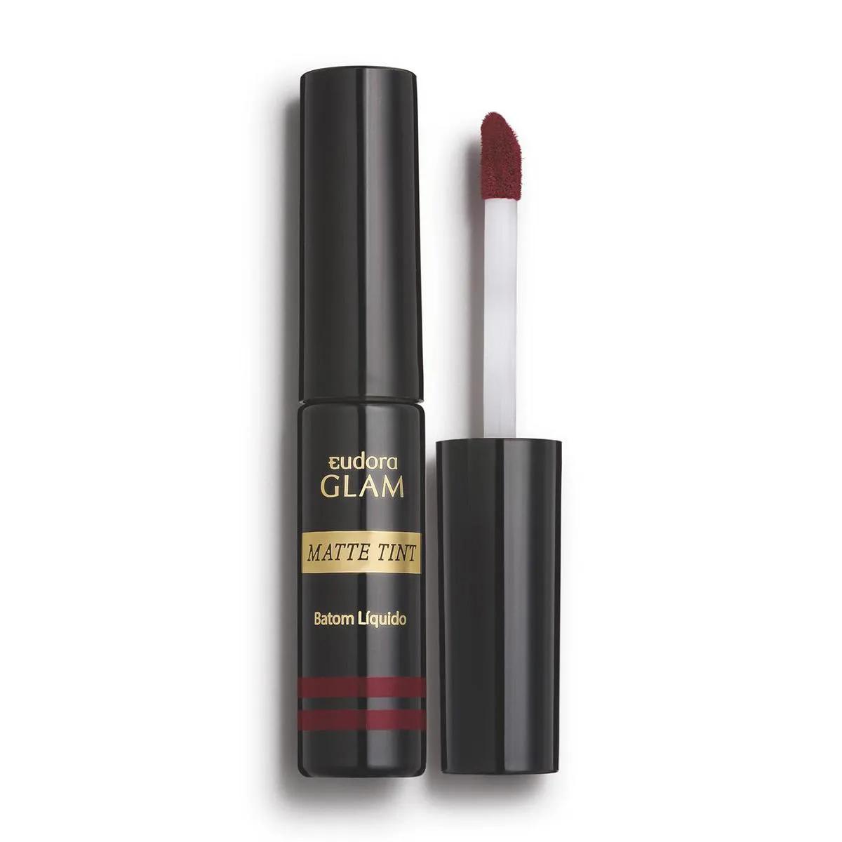 Batom Líquido Eudora Glam Matte Tint Bordô Intenso 4g