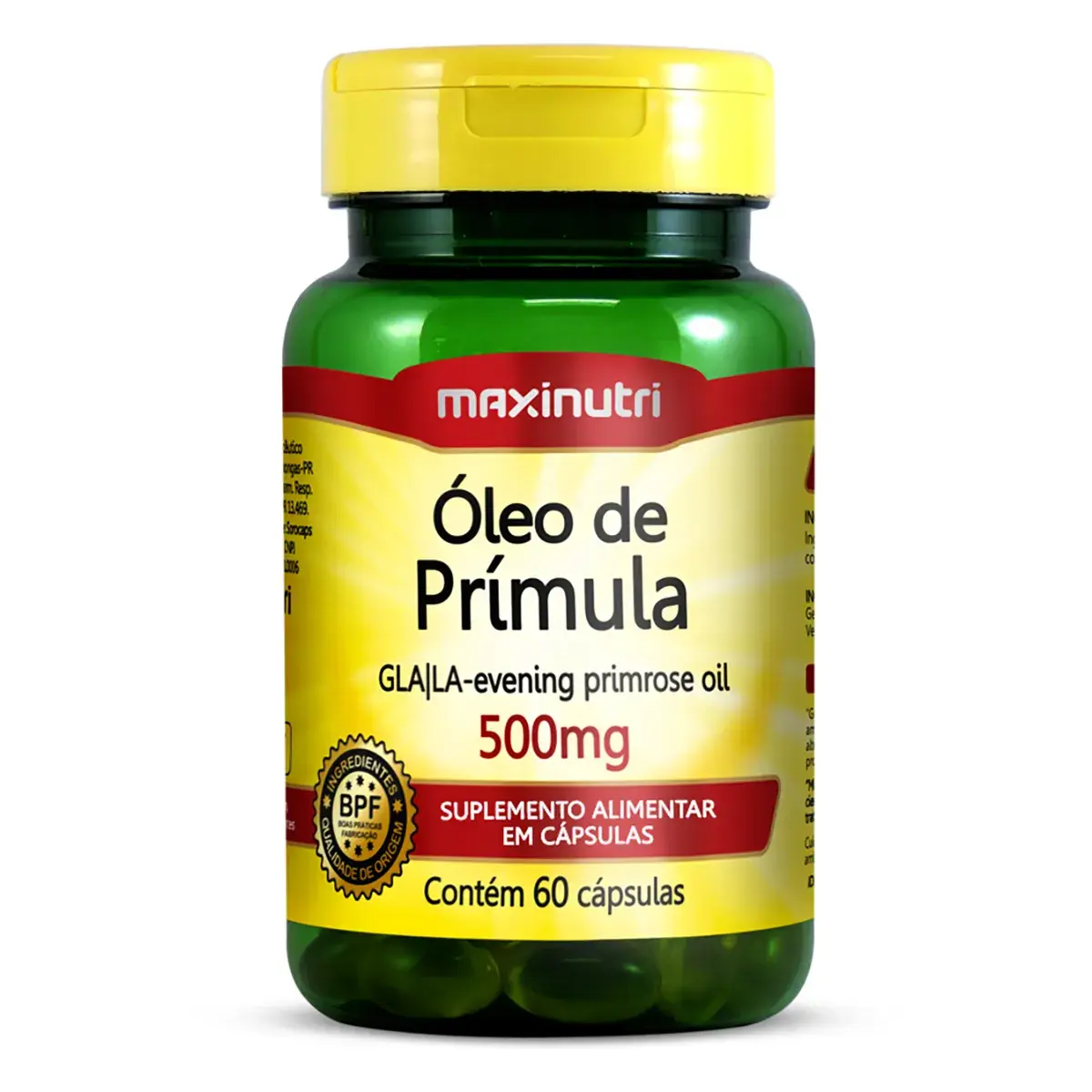 Óleo de Prímula 500mg Maxinutri 60 cápsulas