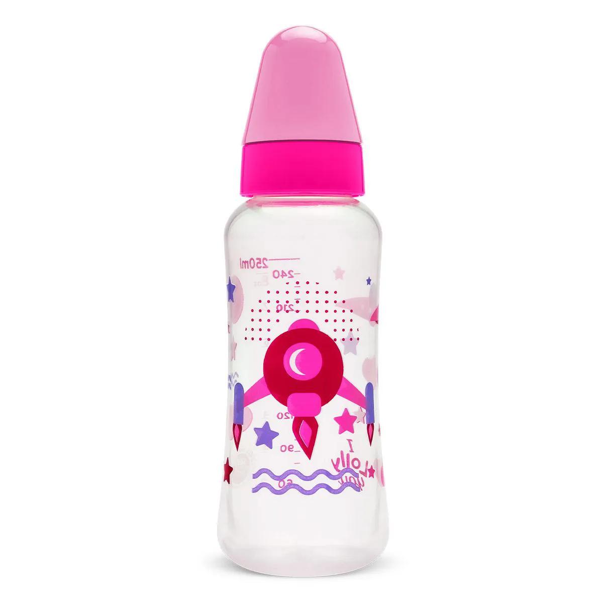 Mamadeira Lolly Baby Viva Rosa 250ml