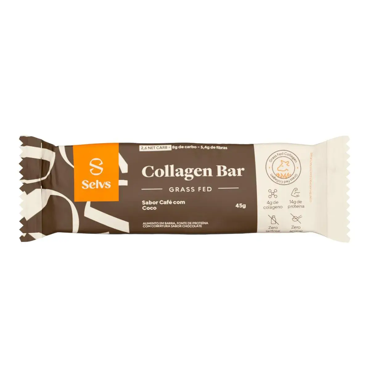 Barra de Colágeno Selvs Collagen Bar Café com Coco 50g