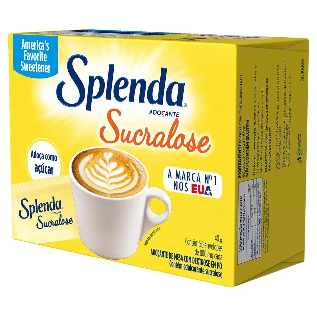 Adoçante em Pó Splenda Sucralose - 50 Envelopes de 40g cada