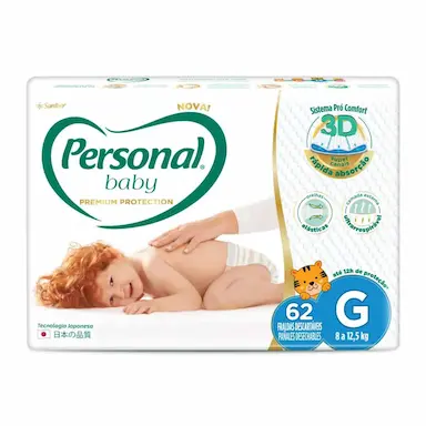 Fralda Personal Baby Premium Protection G - 62 Unidades