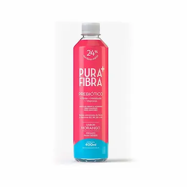 Água Pura Fibra Prebiótico Sabor Morango 400ml