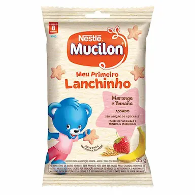Snack Mucilon Meu Primeiro Lanchinho Sabor Morango e Banana 35g