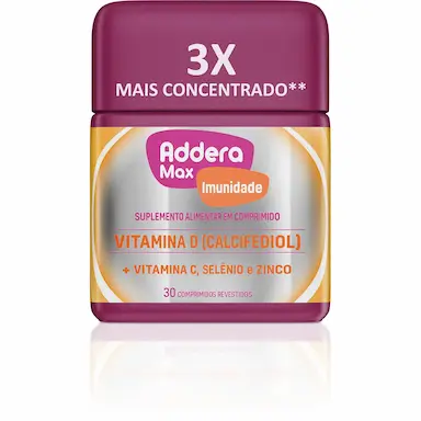 Suplemento Alimentar Addera Max +Imunidade Vitamina D 30 Comprimidos