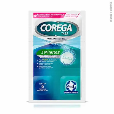 Corega Tabs Limpeza 3 Minutos 6 Pastilhas
