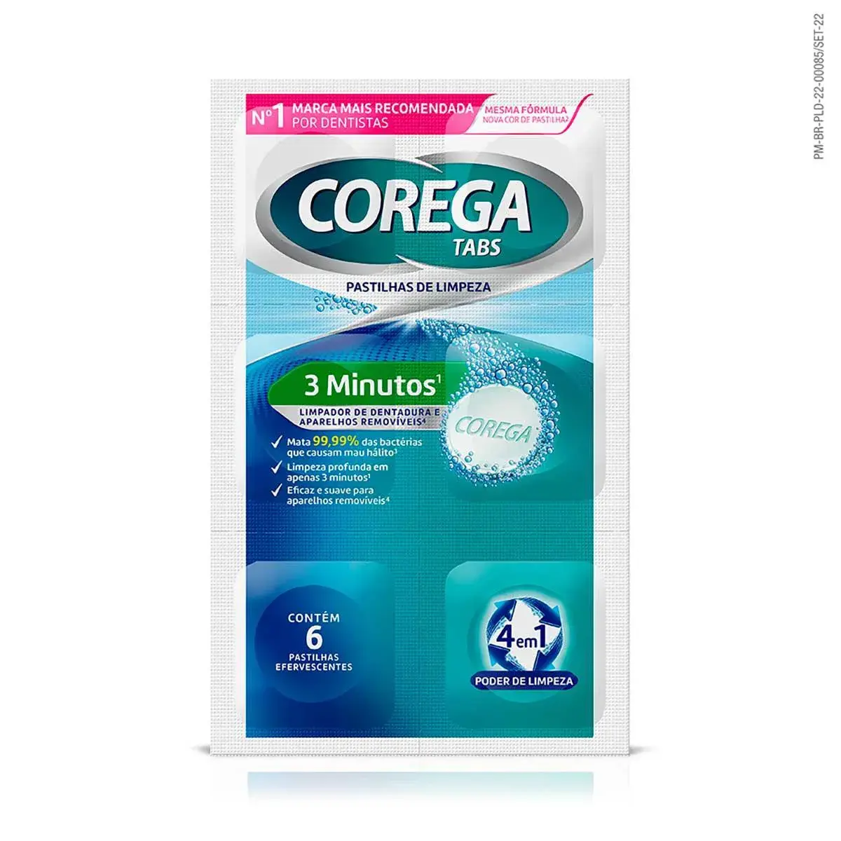Corega Tabs Limpeza 3 Minutos 6 Pastilhas