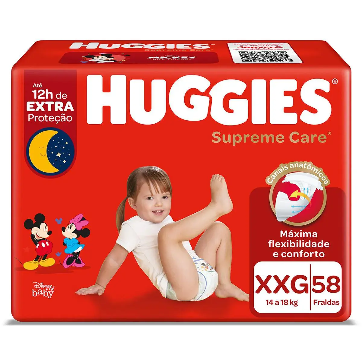 Fralda Huggies Supreme Care Unissex XXG - 58 unidades