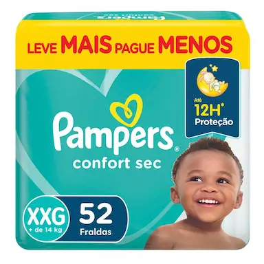 Fralda Pampers Confort Sec XXG 52 Unidades