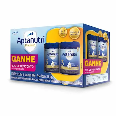 Kit AptaNutri Premium 2 latas 800g Ganhe 30% de Desconto na 2ª unidade