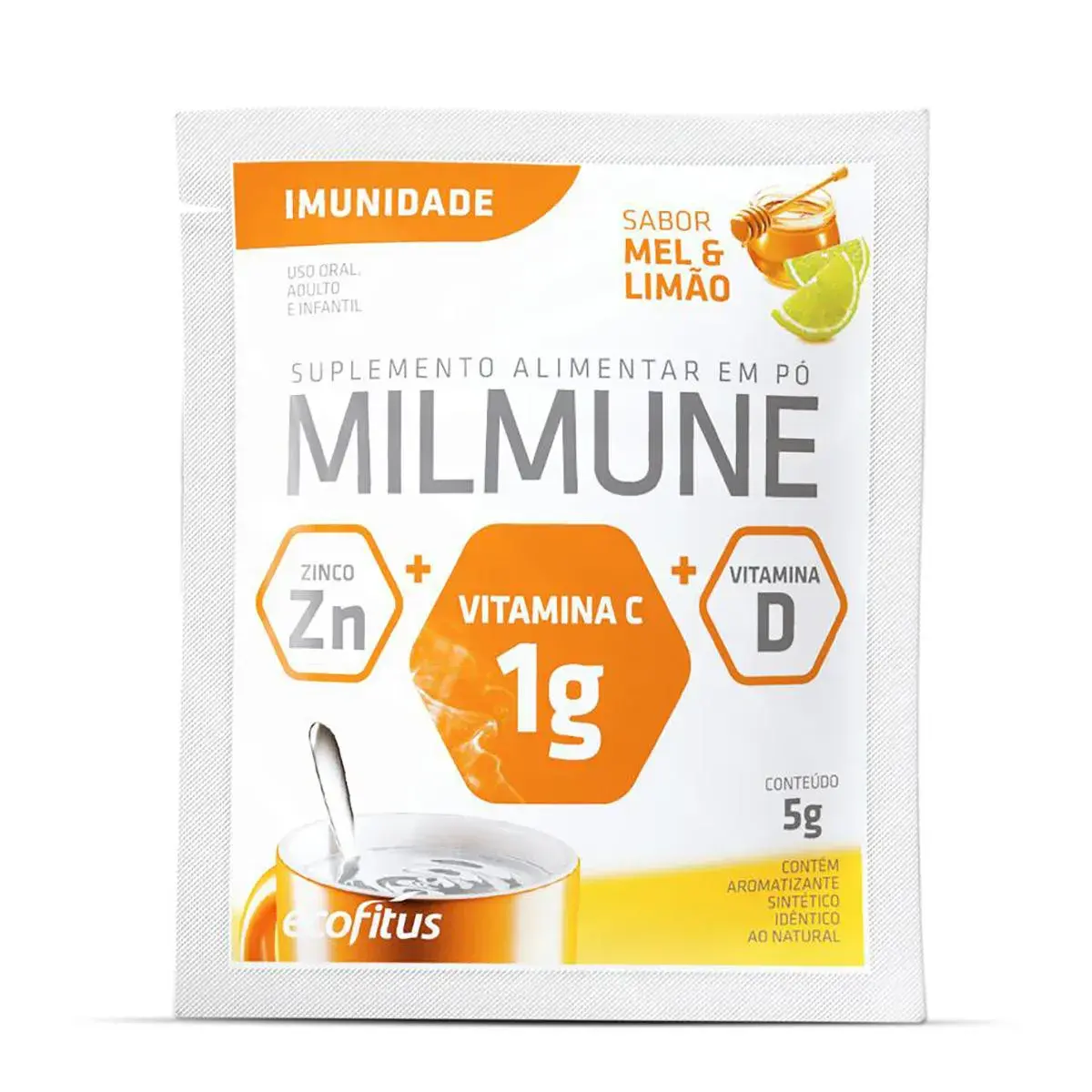 Milmune Solúvel Mel e Limão 5g