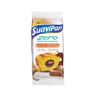 Bolinho Zero Açúcar SuaviPan Cenoura com Recheio de Chocolate 40g