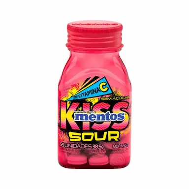 Pastilha Mentos Sour Sem Açúcar Morango Ácido 55 unidades