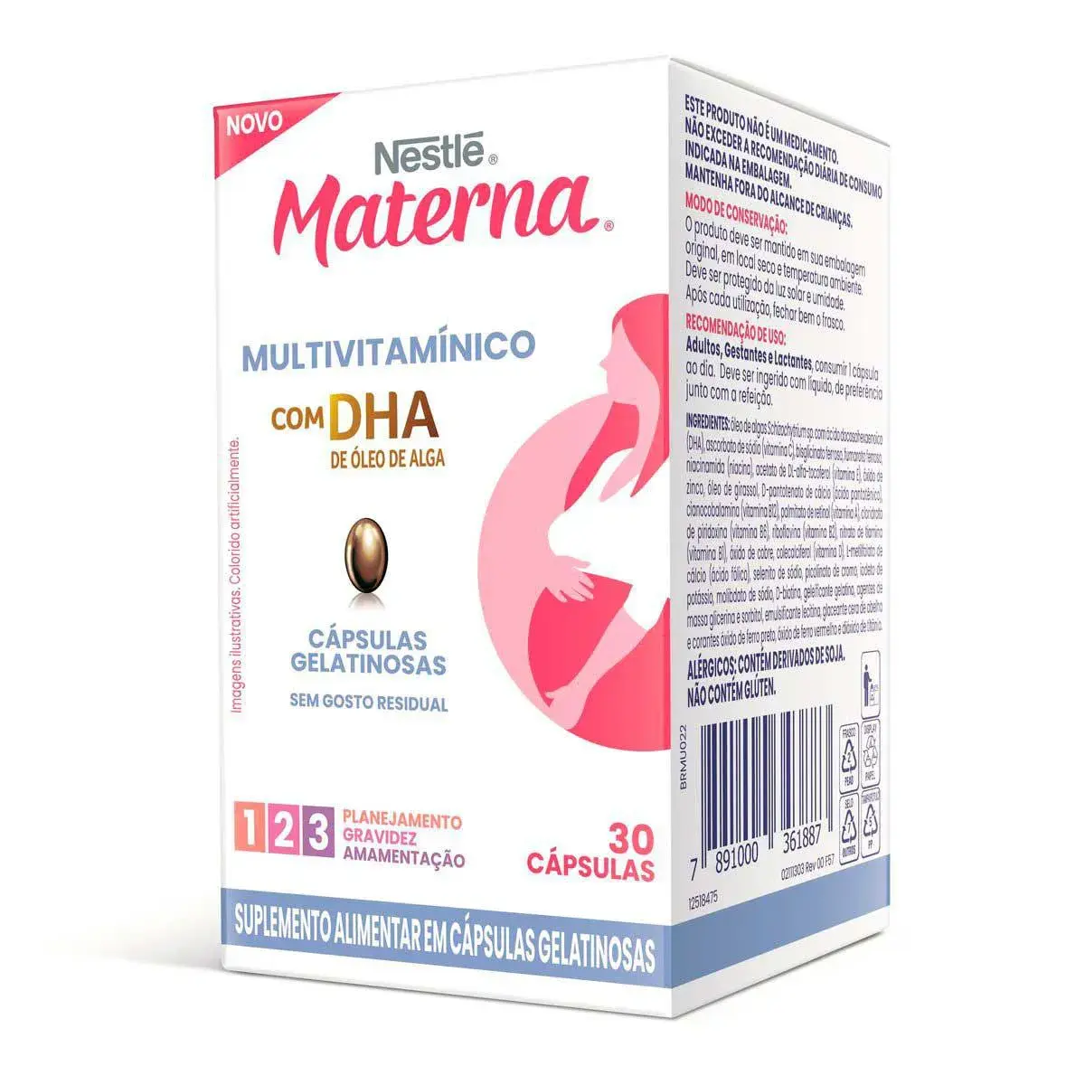 Suplemento Alimentar Nestlé Materna Multivitamínico DHA 30 cápsulas