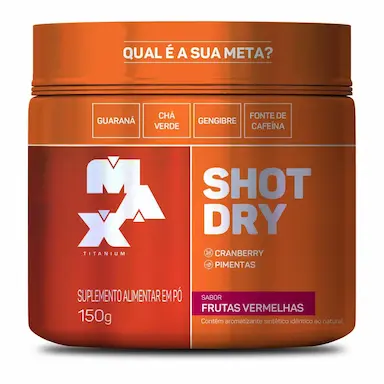 Suplemento Alimentar Shot Dry Max Titanium Frutas Vermelhas 150g