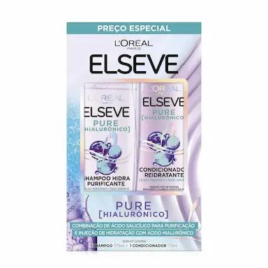 Kit Elseve Pure Hialurônico Shampoo 375ml + Condicionador 170ml