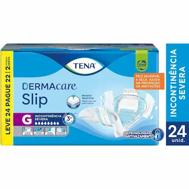 Fralda Geriátrica Tena Dermacare Slip G Absorção Intensa 24 unidades