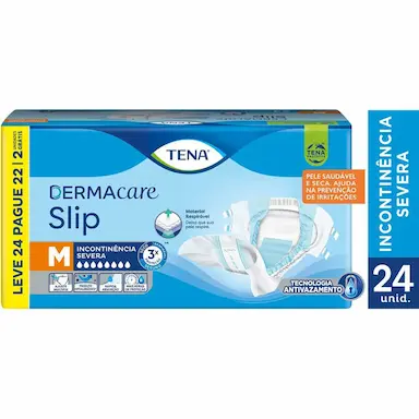 Fralda Geriátrica Tena Dermacare Slip M Absorção Intensa 24 unidades