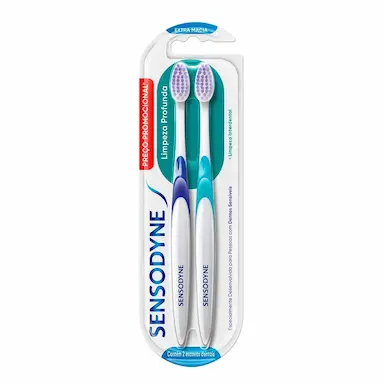Kit Escova de Dente Sensodyne Limpeza Profunda Extra Macia 2 unidades