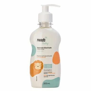 Sabonete Líquido Glicerinado Needs Baby Algodão Pump 200ml