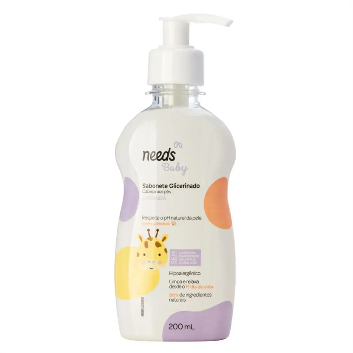 Sabonete Líquido Glicerinado Needs Baby Lavanda Pump 200ml
