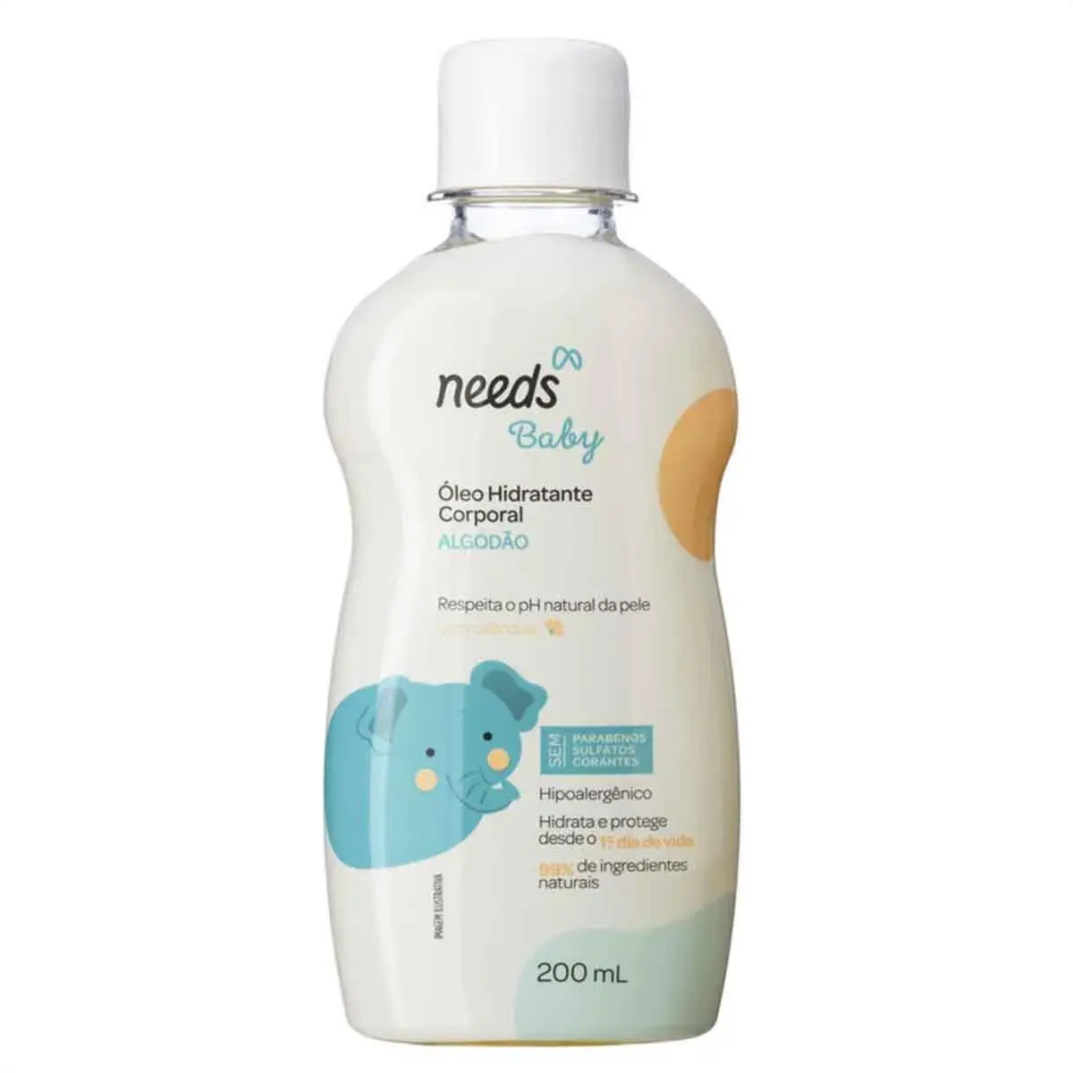 Óleo Hidratante Corporal Infantil Needs Baby Algodão 200ml
