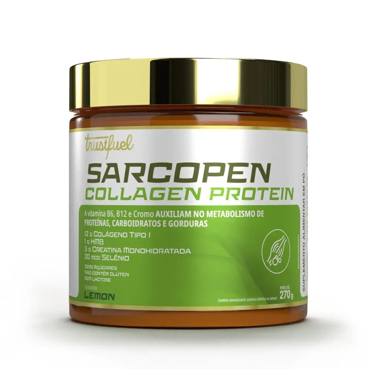 Suplemento Alimentar Sarcopen Collagen Protein Trustfuel Lemon 270g